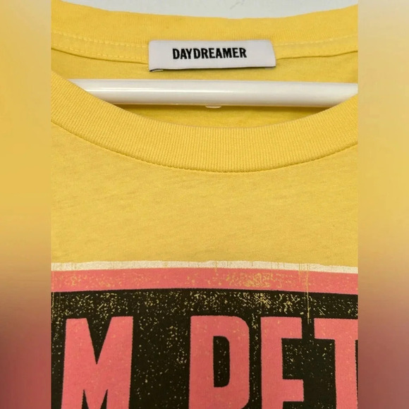 NWT daydreamer Tom Petty Full Moon Fever yellow oversized T sz small - Picture 2 of 5